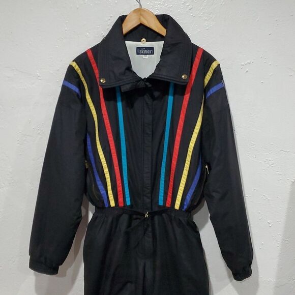 Vintage Skimer Ski Suit With Colorful Stripes - Picture 2 of 15